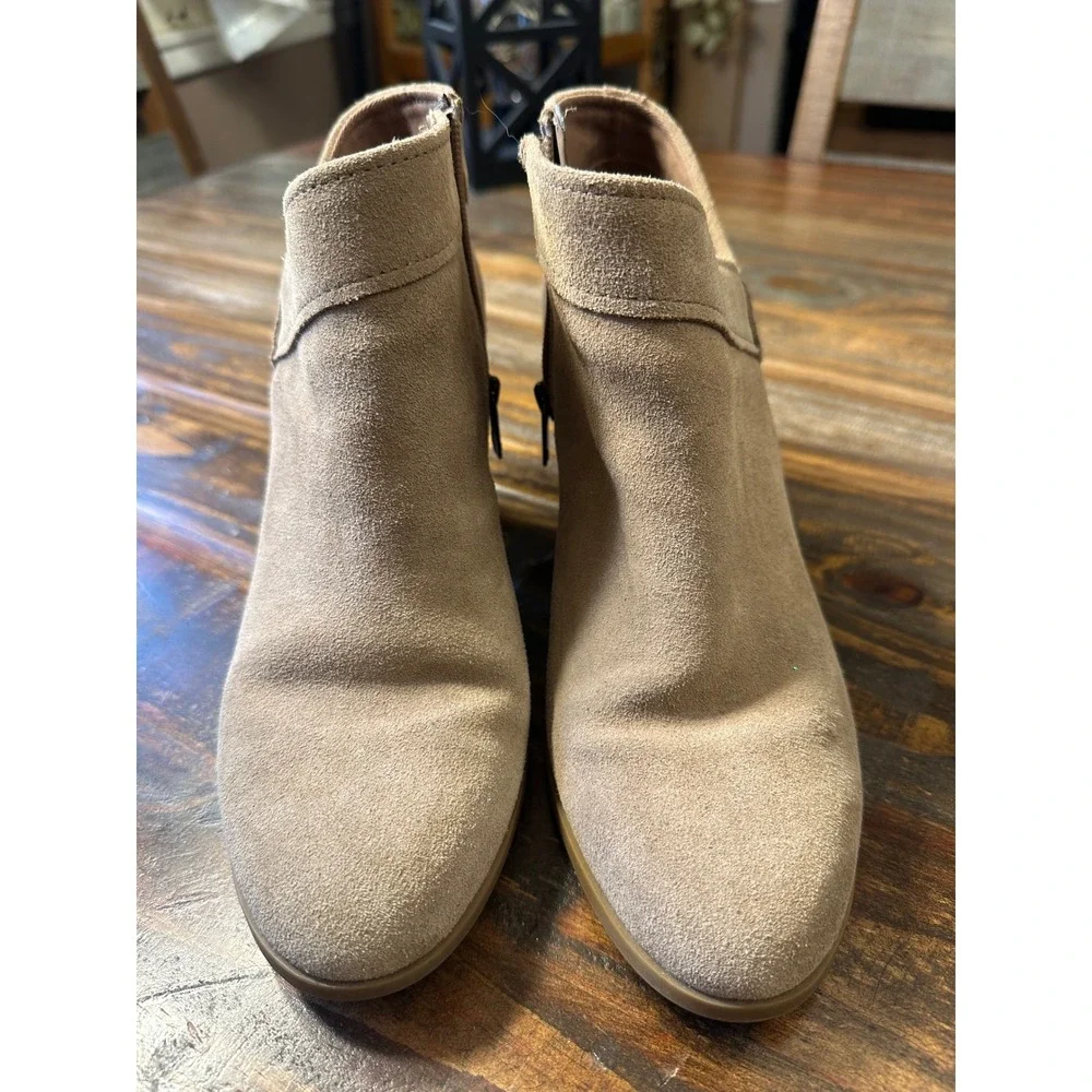 Koolaburra by UGG Shazi‎ Taupe Suede Block Heel Ankle Booties Womens 9